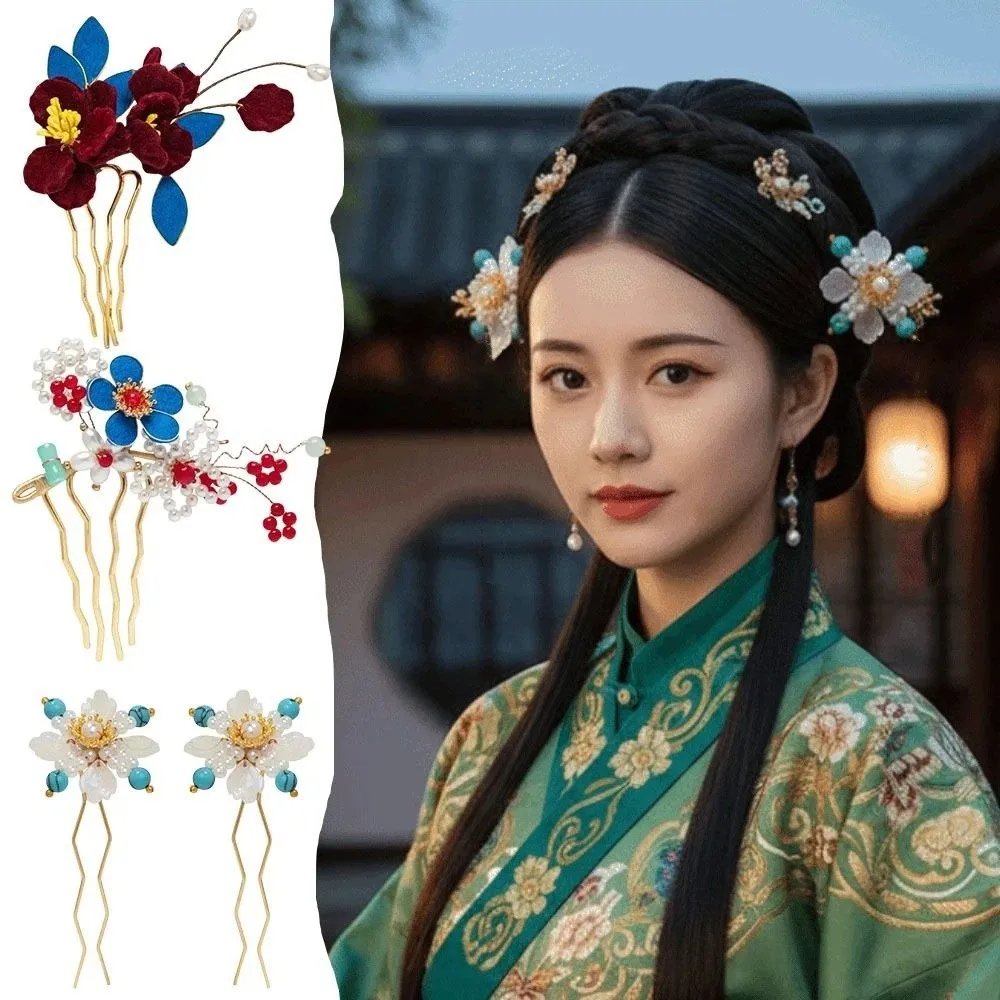 

Flower Ancient Hair Stick Pearl Tassel Chinese Style Hair Stick Hair Sticks for Buns Hair Chopstick Hanfu Hairpin Girls