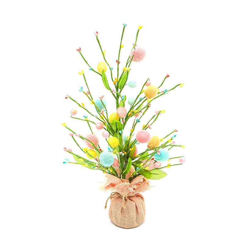 

Easter Egg Tree Tabletop Artificial Leaf Holiday Spring Decoration for Home Office