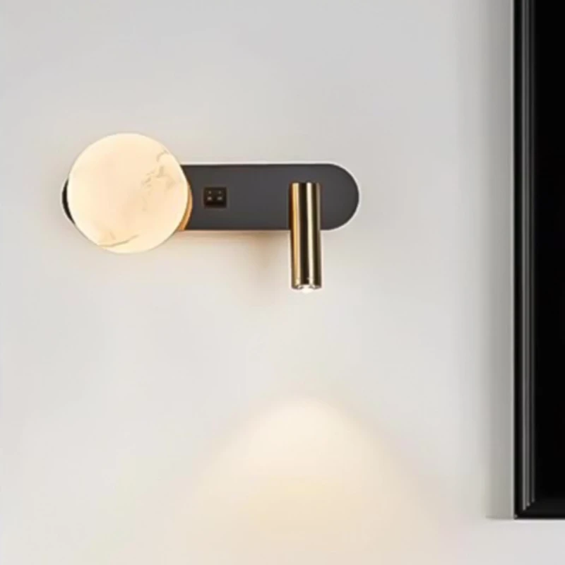 Nordic Creative LED Spotlight Wall Lamp Rotatable Reading Wall Sconce Indoor Decor Lighting for Bedroom Bedside Hotel Guest Room