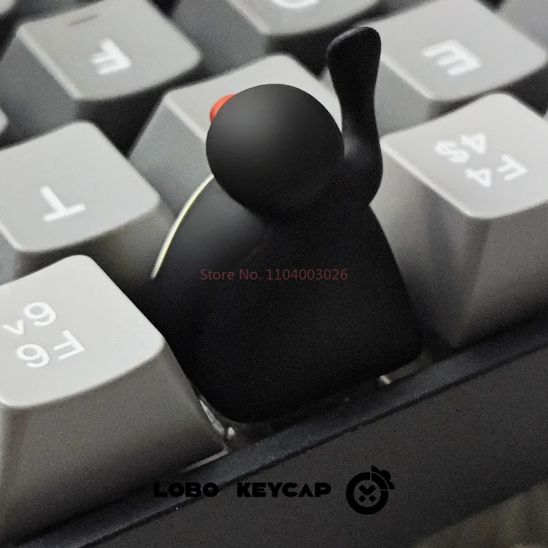 البطريق شخصية لوبو Keycap واحد Kawaii الراتنج Pingu غطاء لوحة المفاتيح الميكانيكية مخصص استبدال مرفق Esc Oem الهدايا
