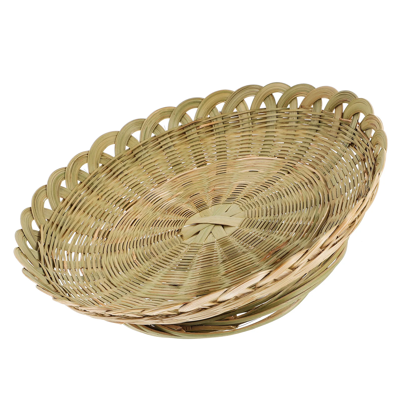 

Handmade Bamboo Fruit Tray Intricate Floral Pattern Serving Plate for Desserts Dried Fruits Desktop Tabletop Decor Rustic Woven