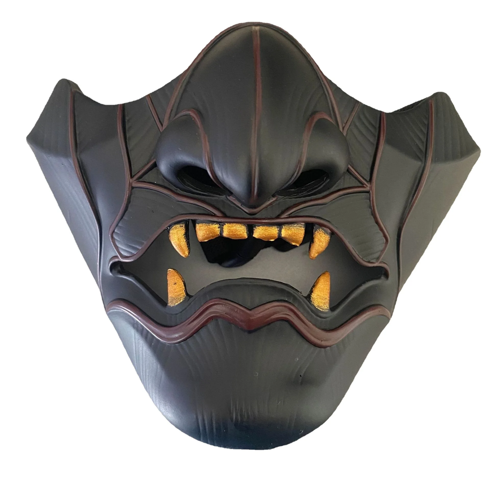 The Soul Mask of Tsushima, Prajna, Japanese Ghost Face, Dark Men and Women, Half Face, Halloween Party Resin Mask