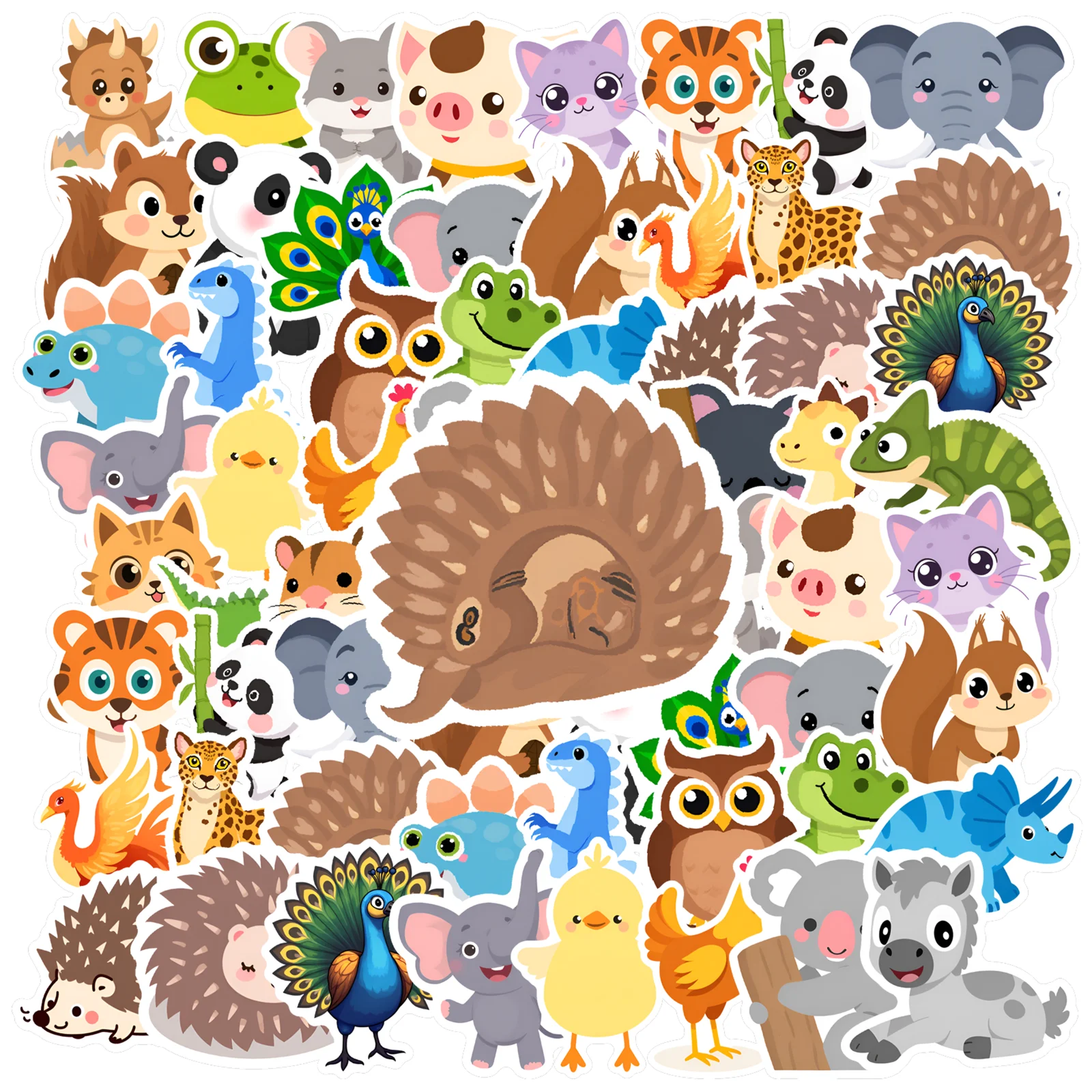 35pcs-50pcs Adorable Animal Stickers Playful Cute Funny Stickers Stickers For DIY Phone Laptop Scrapbook Bike Suitcase