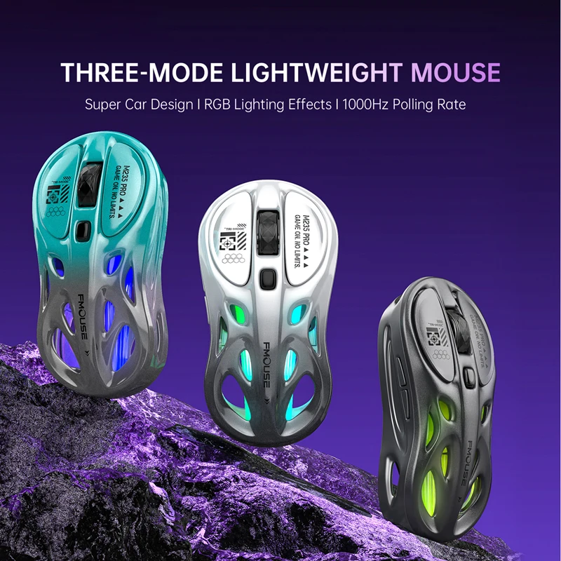 Lightweight Tri-mode Wireless Bluetooth Mouse Computer RGB Illuminated Gaming Mouse Portable Tablet Universal Mouse