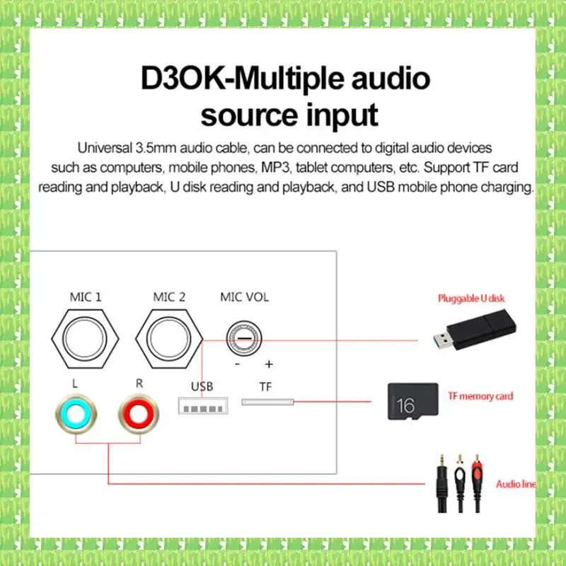 

Bluetooth Amplifier Board Hifi Bass Amplifier Subwoofer Audio Karaoke Amplifier Board Speaker Motherboard Easy To Use (US Plug)
