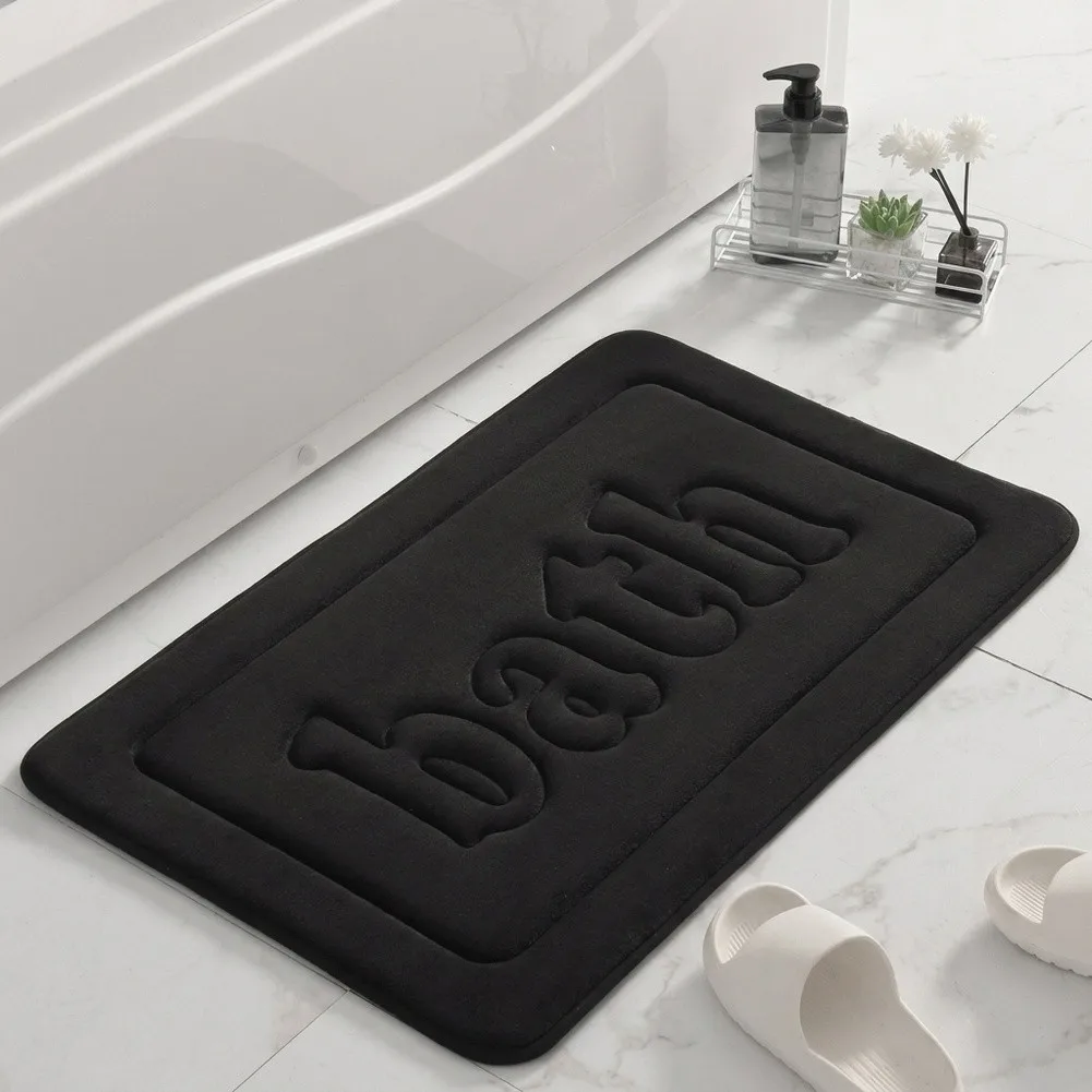 Non-slip Bath Mat Bath Mat Plush Bathroom Carpet Coral Fleece Bath Mat Quick Drying Fabric For Daily Bathroom Use