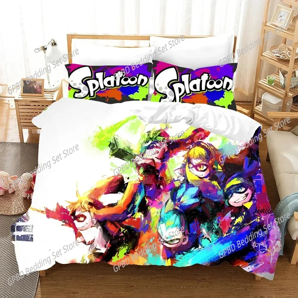 

3D Printed Splatoon Bedding Set Single Twin Double Queen King Cal King Size Bed Linen Set