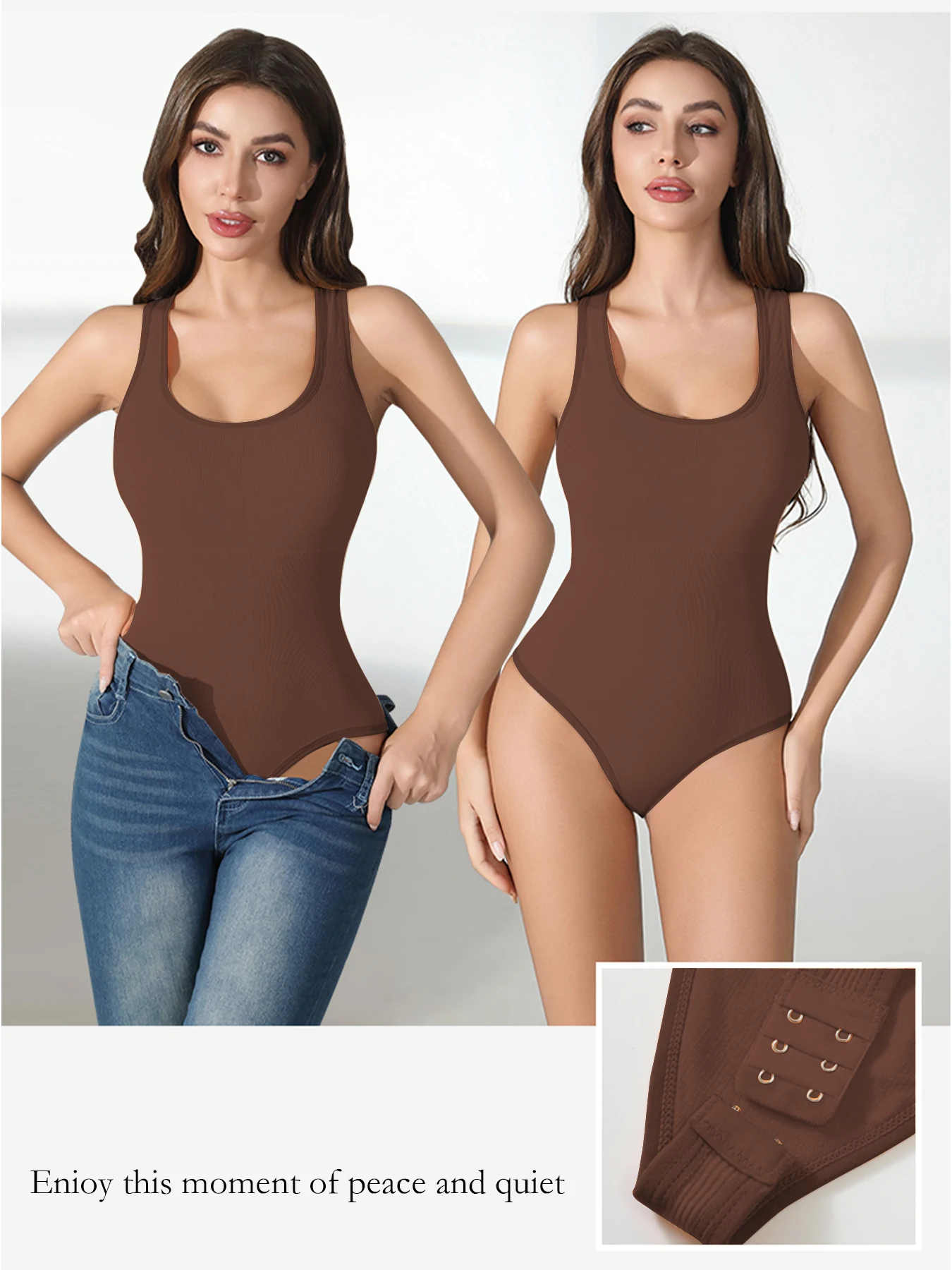 

Cross Strap Bodysuit for Women with Removable Pad Bottom Button