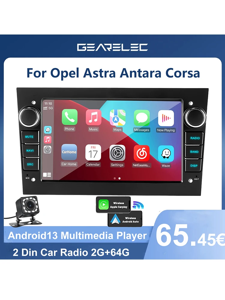 2Din Autoradio Multimedia Voor Opel Astra Antara Corsa 7 inch Draadloze CarPlay Android Auto FM Radio Ontvanger Auto stereo Speler - afbeelding 2