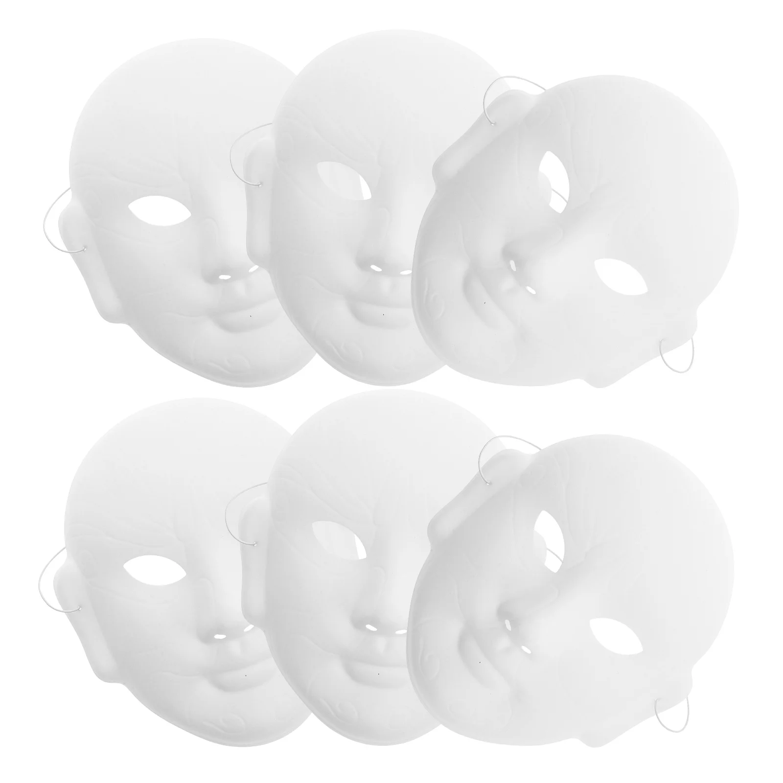 

6pcs DIY Peking Opera Masks Blank White Paper Craft Masks for Halloween Masquerade Party Paintable Art Crafts