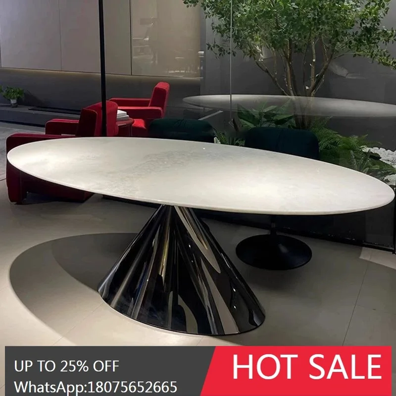

SGF Dining Table Italian Minimalist Modern Oval Villa High-end Marble Table