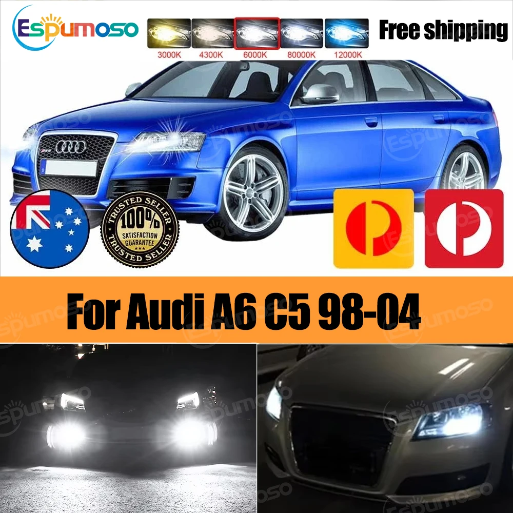 

2Pcs H7 LED Bulb Led Lamp Super Bright Car Lights Day Driving Running Light 6000K White For Audi A6 C5 1998 1999 2000 2001-2004
