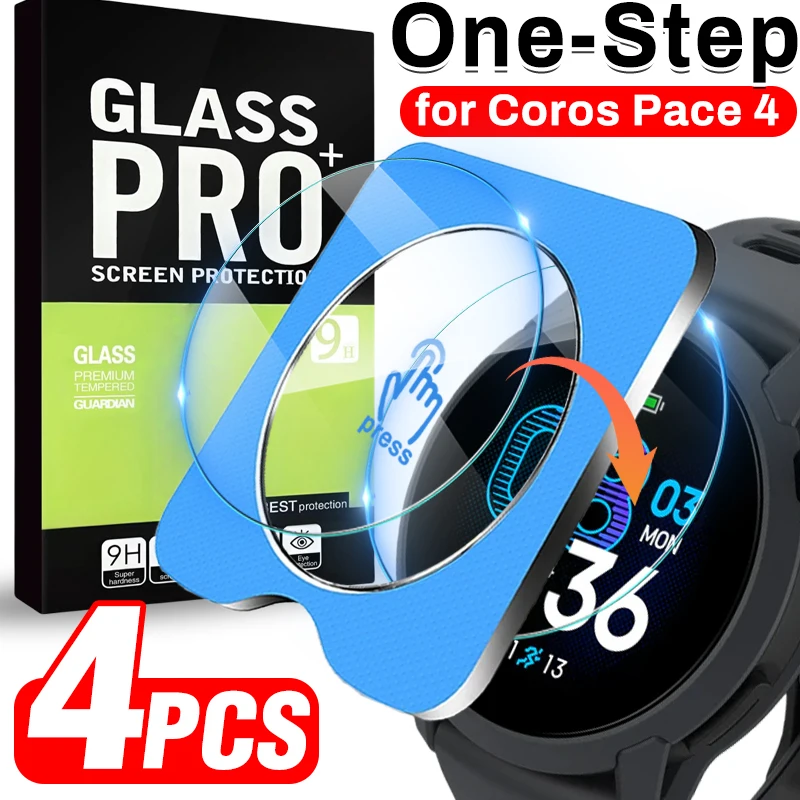

1-4Pack Easy Install Screen Protector for Coros PACE 4 Pace4 HD Clear Tempered Glass Protective Cover with Installation Kit