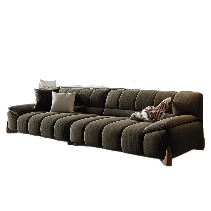 

New fabric sofa chenille velvet Italian minimalist small apartment living room piano keys straight row designer