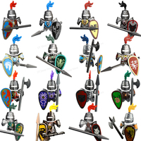 Medieval Ancient Castle Green Dragon Raven Knights Armour Assemble Scene Building Block Figures Children's Bricks DIY Toys Gifts