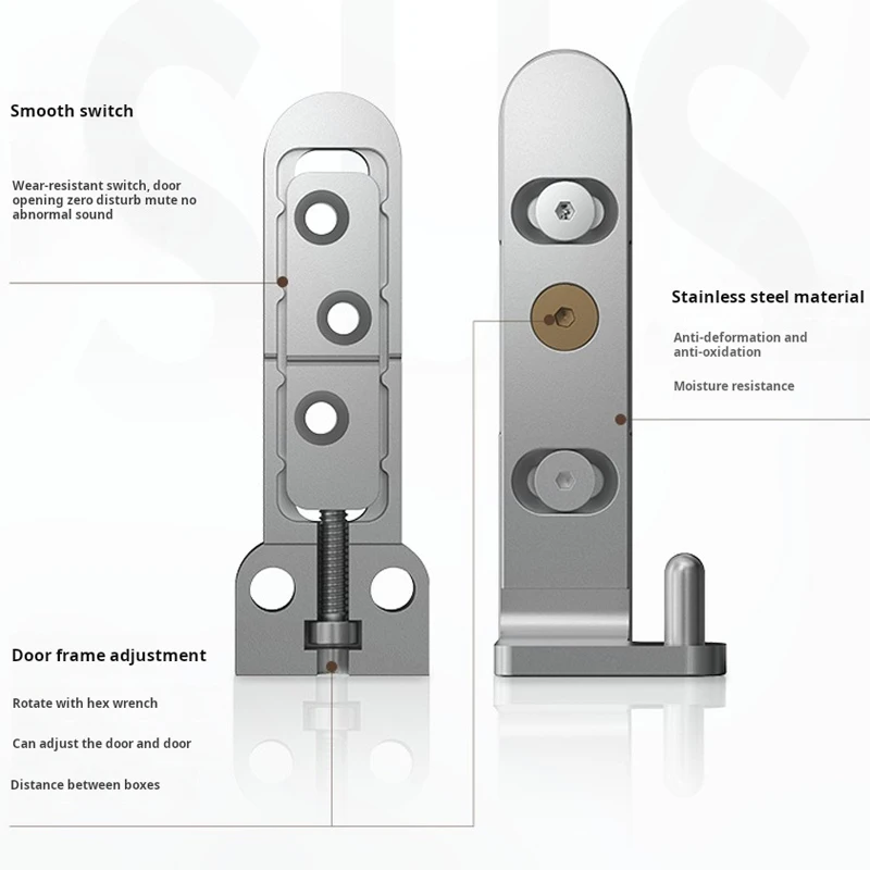 مفصلة مخفية غير مرئية من الفولاذ المقاوم للصدأ محور علوي سفلي ثلاثي الأبعاد قابل للتعديل باب عالي التحمل مفصل مخفي