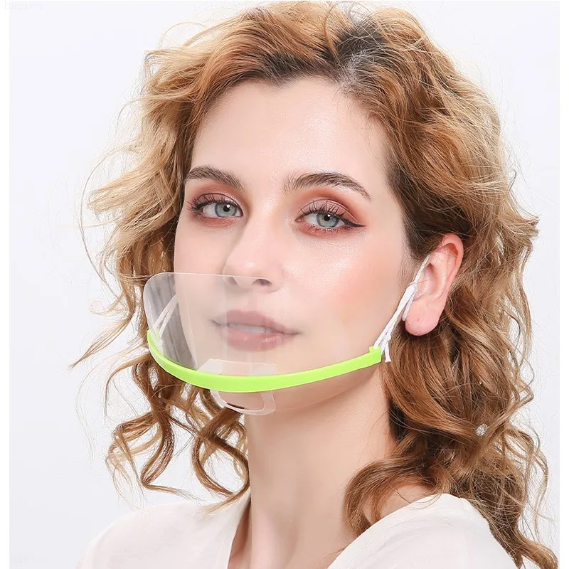 

40 pieces of transparent masks catering special food hygiene plastic kitchen smile restaurant anti-fog spray saliva chef