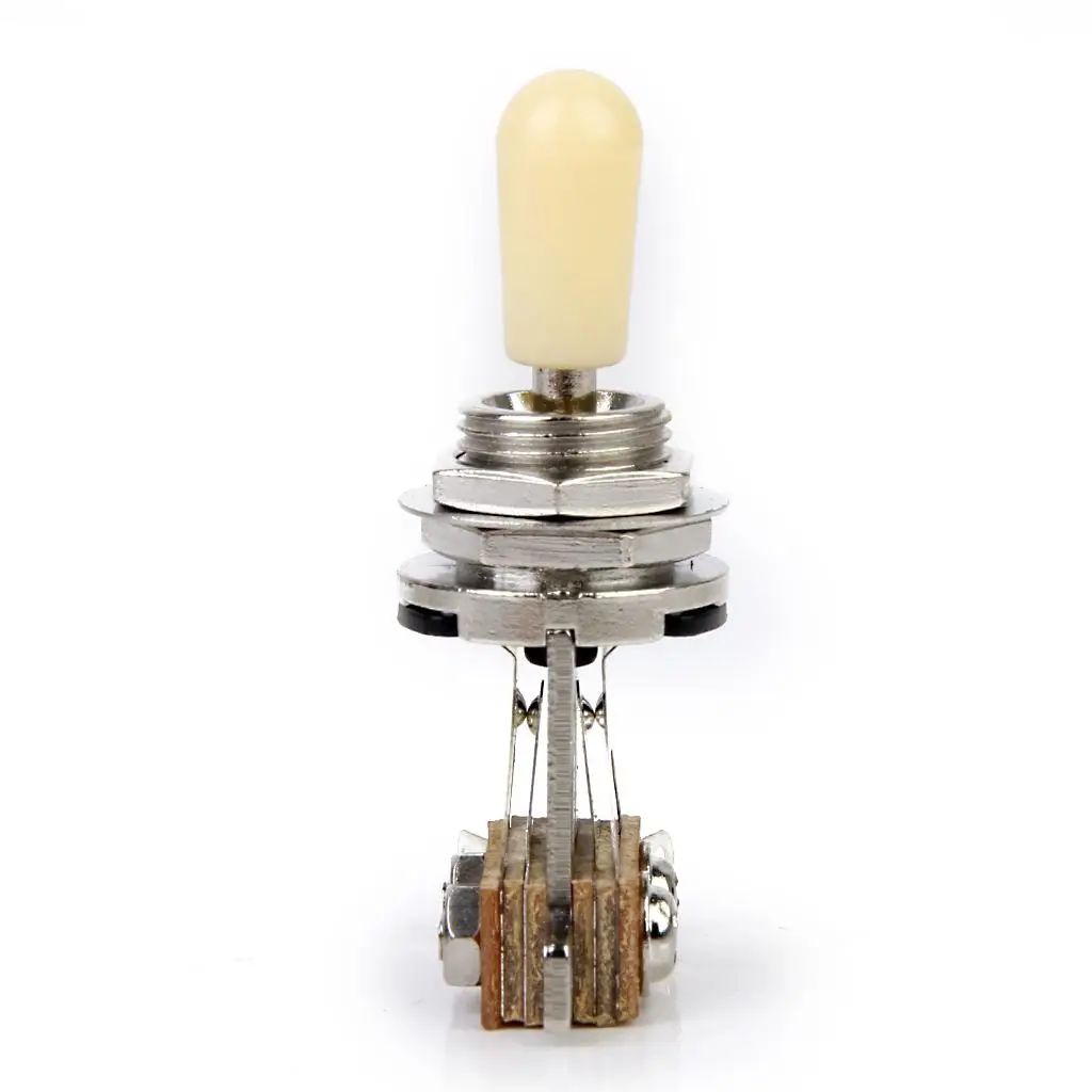 Interruptor de palanca de 3 vías para guitarra eléctrica Les - Plata con punta color crema Interruptor de palanca de 3 vías para guitarra