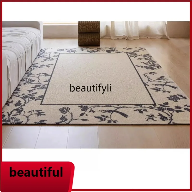 

F132 American retro wool woven carpet French cream style high-end living room sofa coffee table blanket
