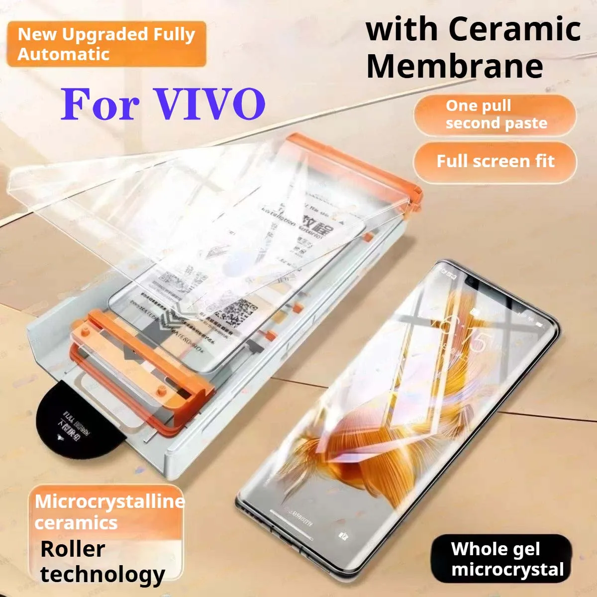 

VivoV40Pro Roller Second Stickers V30 Curved Screen Protector For VIVO V29 Lite V29e Ceramic Film V40 Pro Dust removal chamber