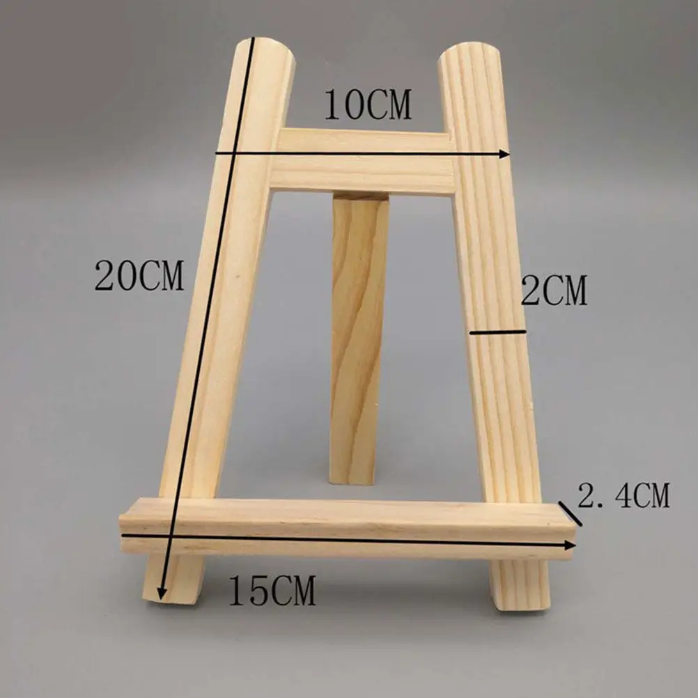 4Pcs Wooden Easels Premium Wood Triangle Support Mini Easel Display Rack Painting Photo Frame Holder Wooden Easel