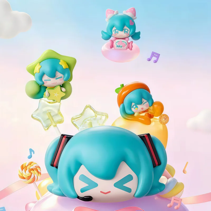 Funism Hatsune Miku Fruit Candy Mini Bean Blind Box Series Qface Cute Collectible Figure Desktop Display Birthday Gift