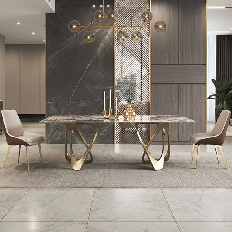 Slate dining table high-end designer fashion minimalist rectangular dining table