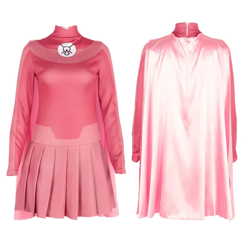 Anime Atom Eve Cosplay Costume Hero Full Set Pink Dress Uniform Suit for Adult Outfit Halloween Carnival Party Clothes Roleplay