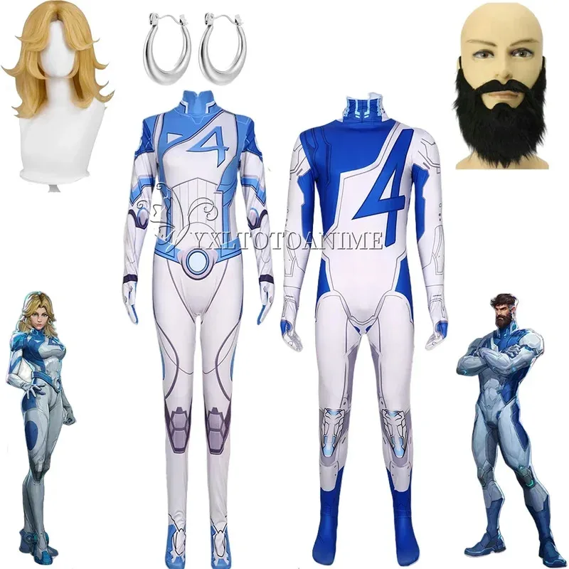 

Rivals Fantastic Fourth Susan Storm Cosplay Women Men Jumpsuit Costume Invisible Lady Fantastic Disguise Halloween Carnival Suit