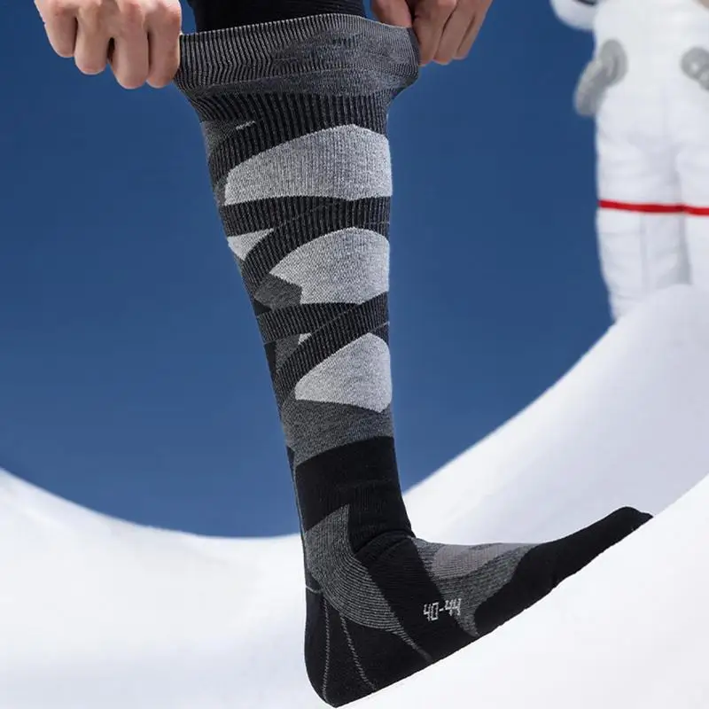 Ski Sock Sweat-proof over the Calf Socks for Men Breathable Anti-Slip Womens Socks Warm Running Socks for Ski Sports Outdoor