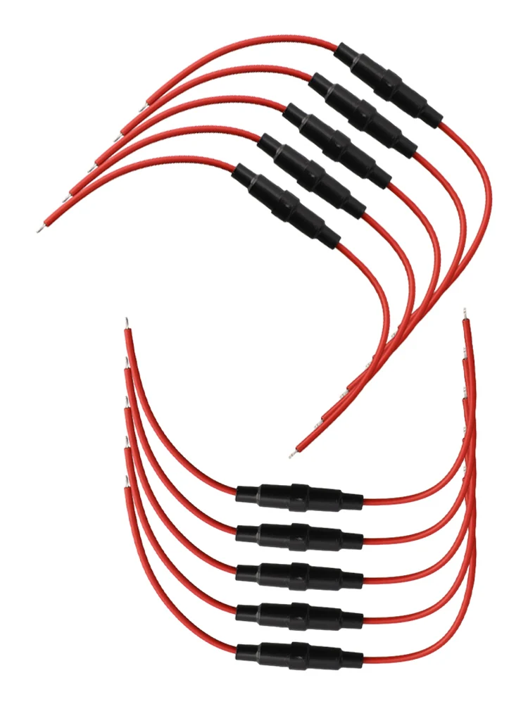 10 peças porta-fusíveis em linha com fio 22awg para fusíveis 5x20mm tipo parafuso de sopro rápido snap apertado para aplicações à prova d'água