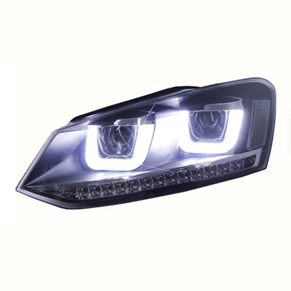 Car Accessories Front Lamp Daytime Running Light Turn Signal For Volkswagen New POLO 2011-18 Double U Headlight Assembly