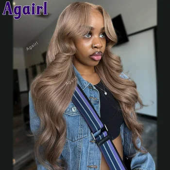 As Blonde 13X6 13X4 Transparant Lace Frontale Pruik Barbie Ash Blonde Pre Geplukt Klaar Ga 6X4 Body Wave Human Hair Pruiken Voor Vrouwen