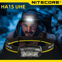NITECORE HA15 UHE Headlamp AAA battery Camping Headlight Head-mounted Fishing Light Running Headlamp Working Lightweight