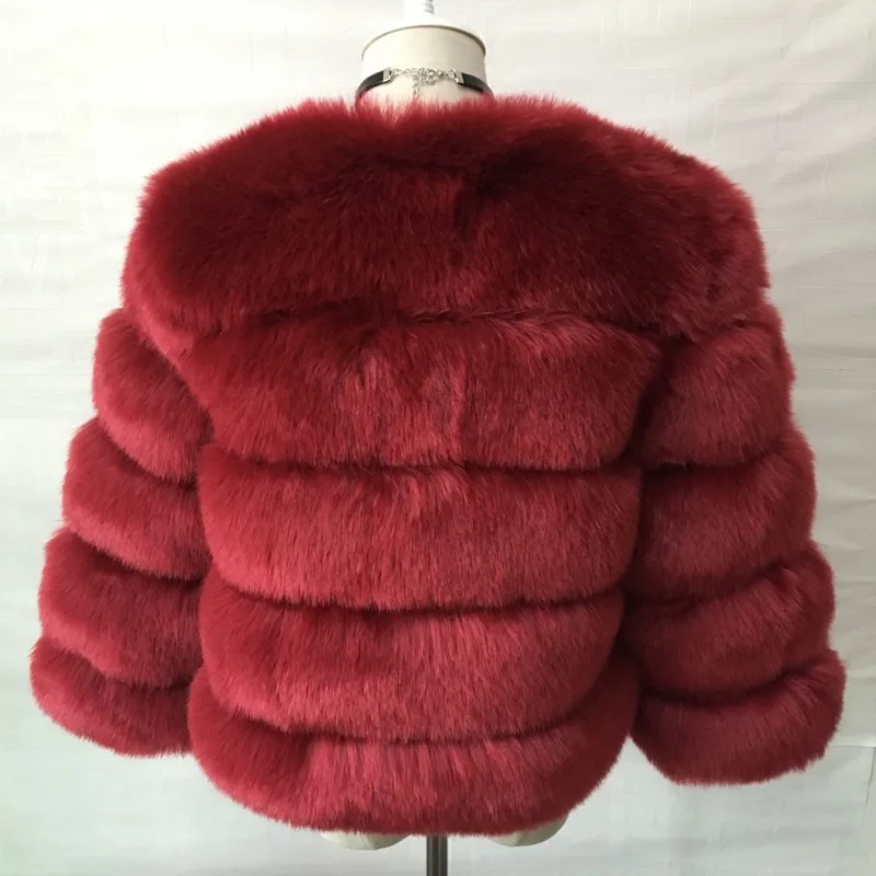 Faux Fur Women Coats Solid Round Neck Full Sleeve Coat Thick Warm Fox Short Open Stitch Elegant Splice Autumn Winter 2024