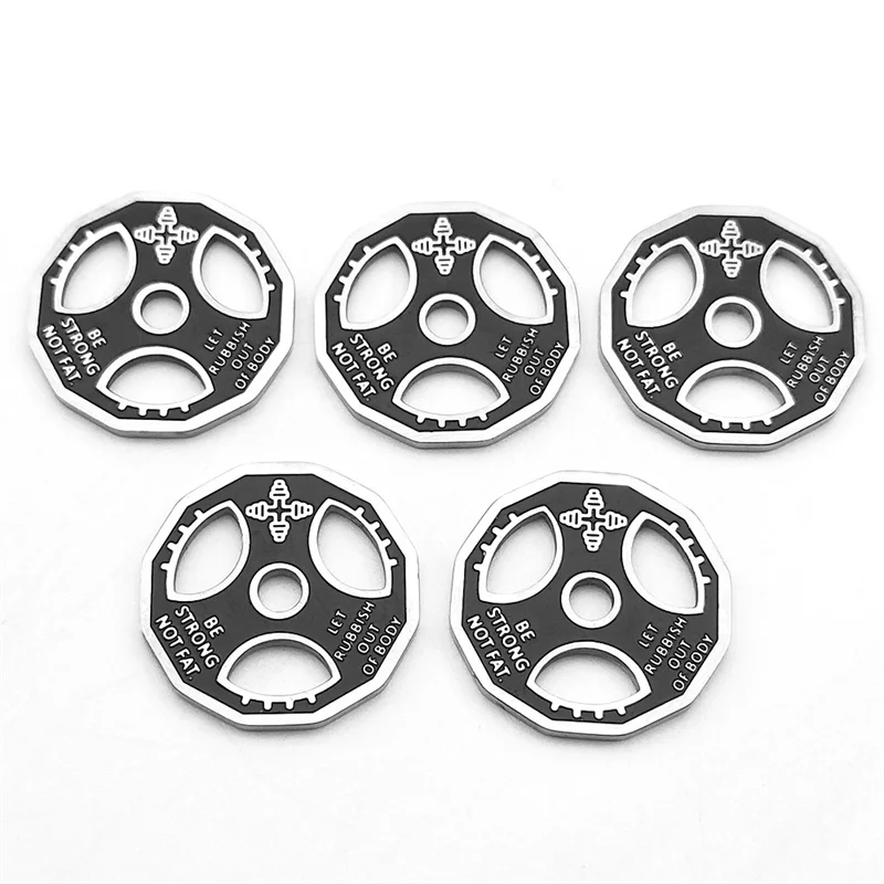 5PCS Wheel Dumbbell Polygon Fitness Equipment Barbell Piece Charms for Jewelry Making Pendant Accessories Jewelry