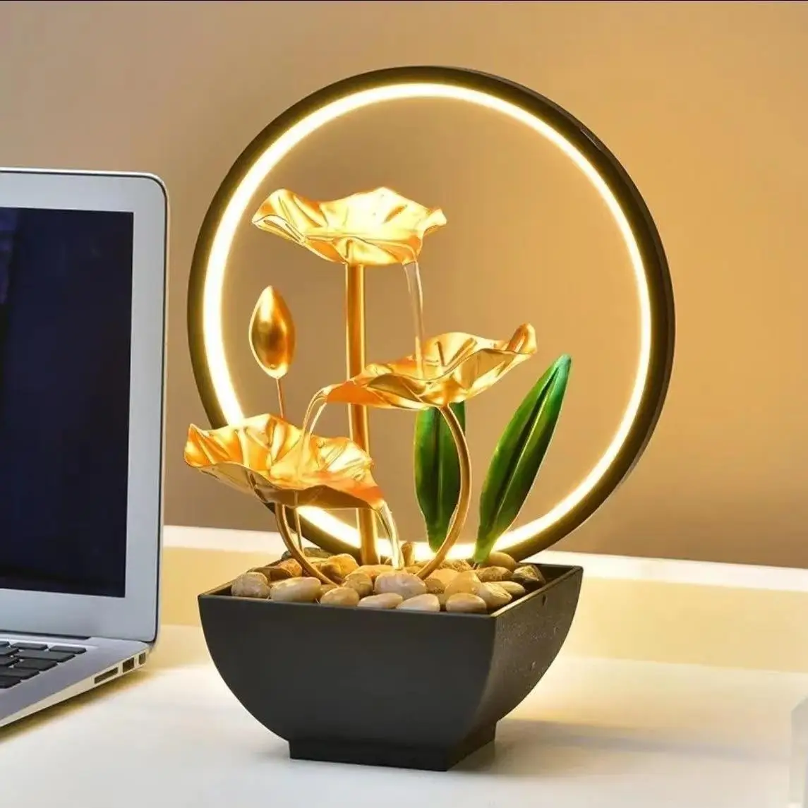 

Flow ornament circulating water circle living room home soft decoration store opening gifts to attract wealth TV cabinet night o
