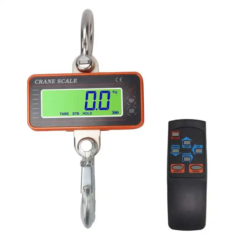 Digital Crane Scale 1500kg 3000lb Electronic Industrial Heavy Duty Hanging Scale with Remote Control LED Display