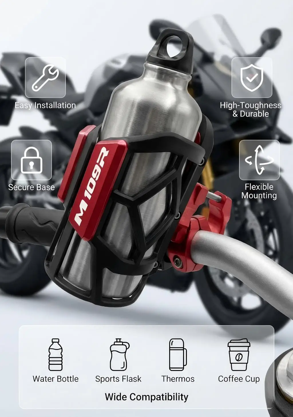 

For Suzuki Boulevard M109R 109R M109 m109r m-109r 2006-2015 2016 2017 2018 High Quality Motorcycle Beverage Water Cup Holder