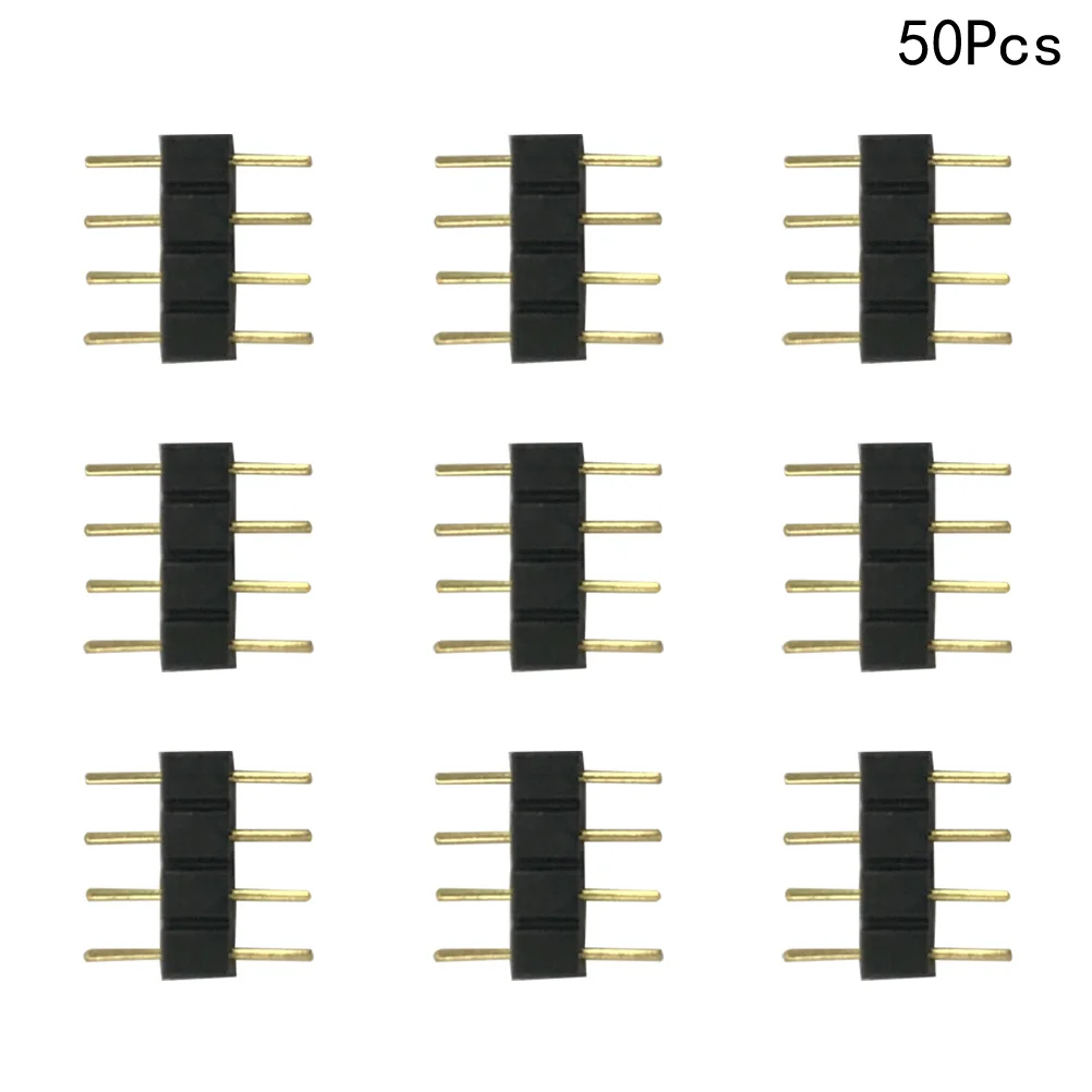 50 قطعة مجموعة توصيل رأس الدبوس ذكر أنثى لشريط LED 5050 ضوء ملون دائرة Pcb تطبيقات إلكترونية ذاتية الصنع