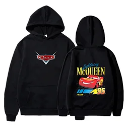 Pixar Cars Lightning McQueen Hoodies Men Women Autumn Hooded Pullover Sweatershirt Boys Girls Student Hip Hop Hoddie Sweatshirts