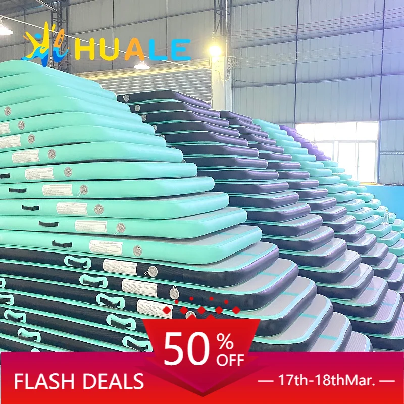 Factory Custom Size 6M Inflatable Air Track Air Floor Tumbling Mat For Gymnastics Training Practice