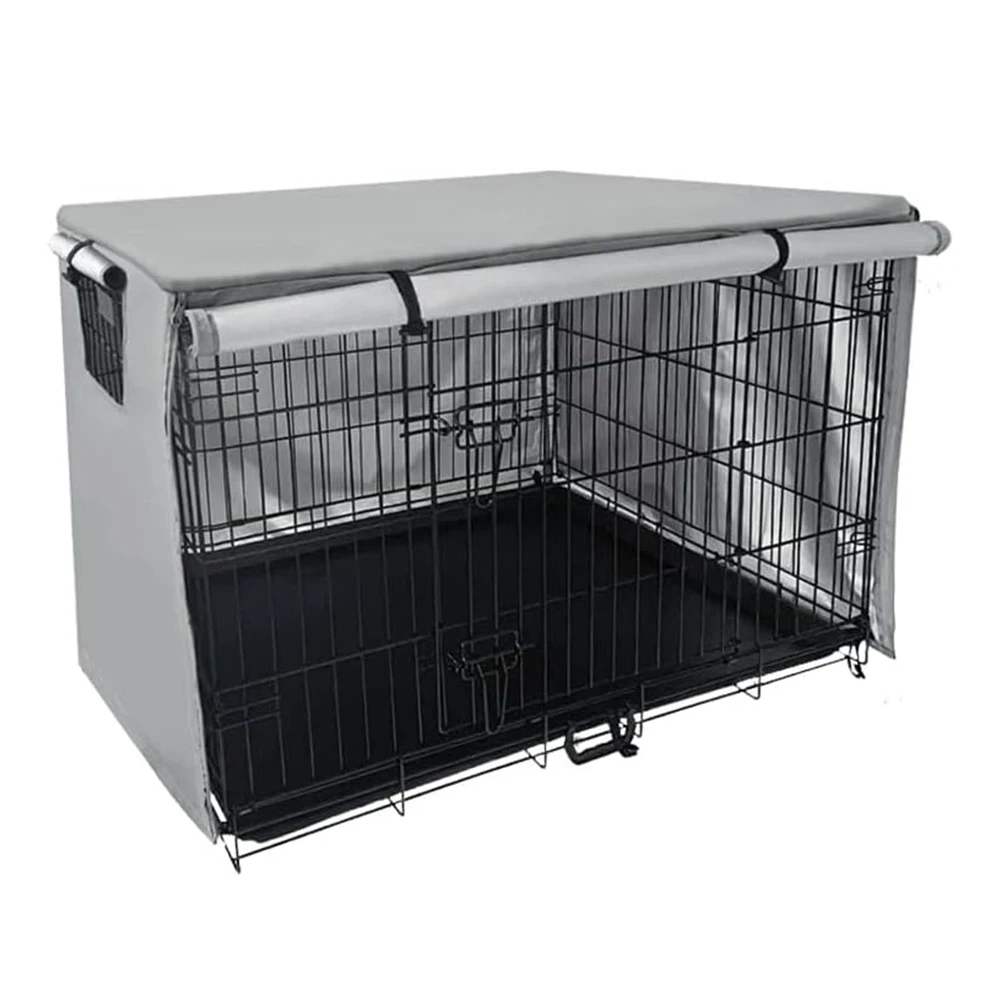 Garden Dog Cover Dog Cage Cover Breathable Mesh Windows Easy Access Zip Fastener Fixed In Place Design 109 * 74 * 76cm