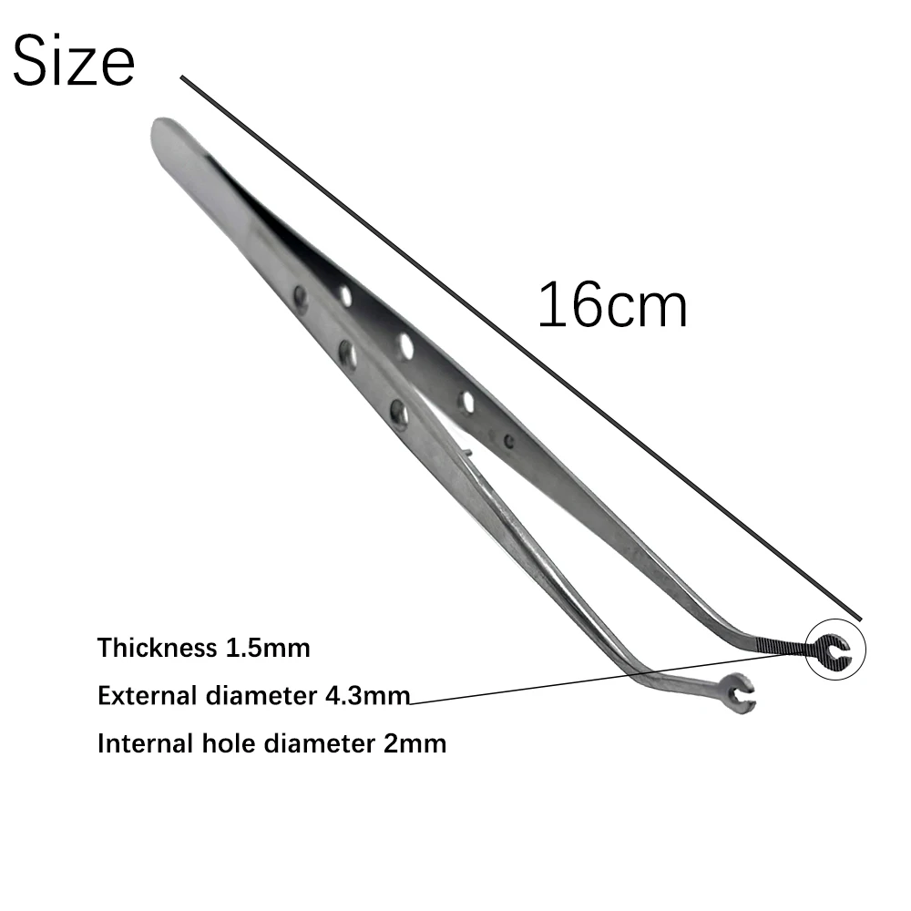 Dental Stitching Tweezer Cotton Dressing Forcep Slots Surgical Needle Tweezers Operation Serrated Tip