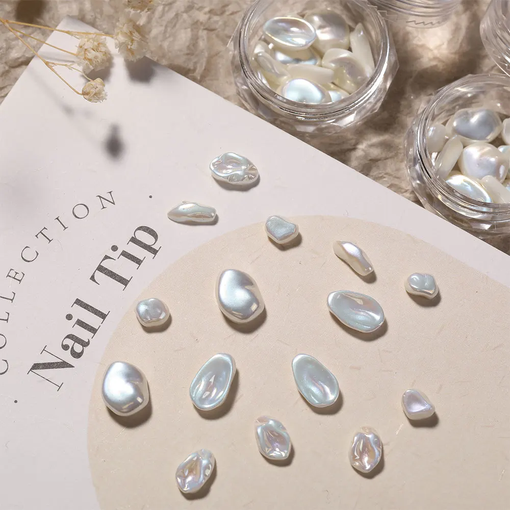 20 قطعة دلايات اللؤلؤ الراتنج غير النظامية ، ثلاثية الأبعاد مسمار الفن زينة أشكال مختلطة لمستلزمات صالون الأظافر هلام ، ملحقات مانيكير ذاتية الصنع #2