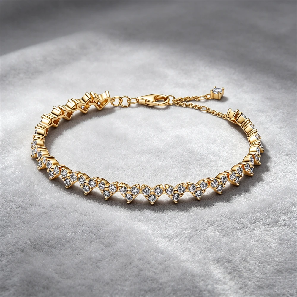 S925 Sterling Silver Zircon Bracelet Adjustable Colorful Tennis Bracelet for Women Fashion Cubic Zirconia Jewelry Party Gift view 4