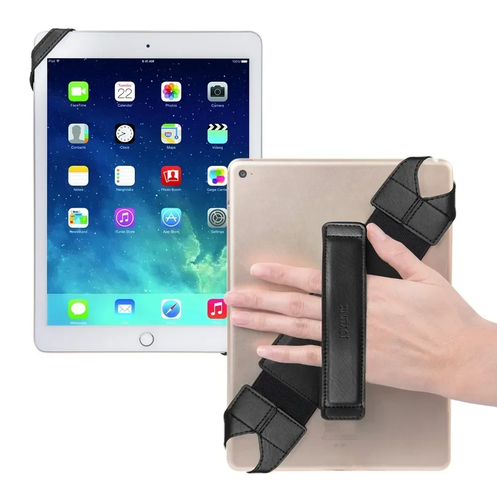 แท่นวางแท็บเล็ตสำหรับ iPad 9.7 10.5นิ้ว joylink หมุนได้360องศาทั่วไปสายคล้องมือหนังที่จับพร้อมเข็มขัดยืดหยุ่น