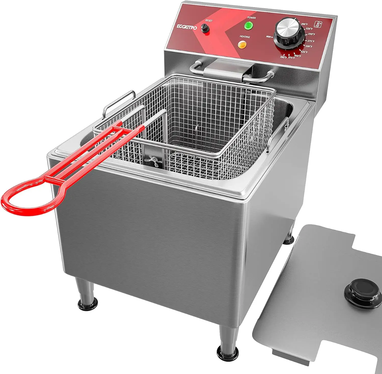 ^Deep Fryer with Basket Commercial 12L Electric Countertop Fryer Stainless Steel Deep Fryers for Restaurant Home Use with Extra