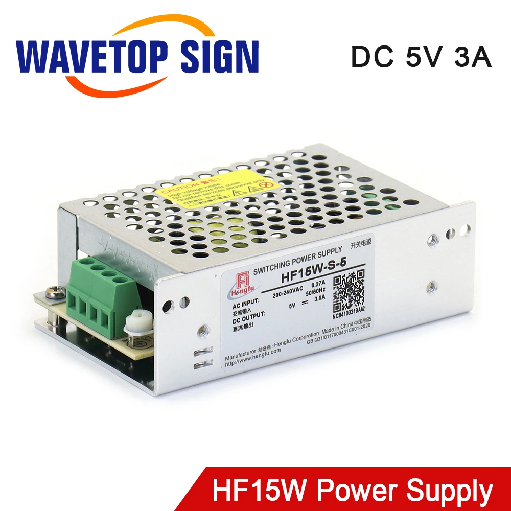 

WaveTopSign HF15W-S-5 Switch Power Supply DC5V 3A 15W for Laser Marking Machine Controller