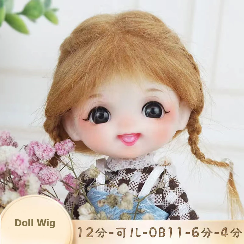 BJD SD Doll Wig 1/4 1/6 1/8 1/12 OB11 Doll Hair High Temperature Fiber Without Trim Wig DIY Doll Accessories  For Girl Gift